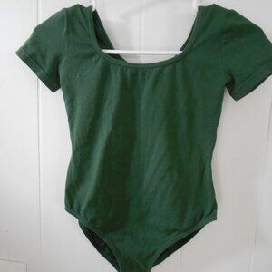 Bloch Green Short Sleeve Leotard-  Small Adult-New